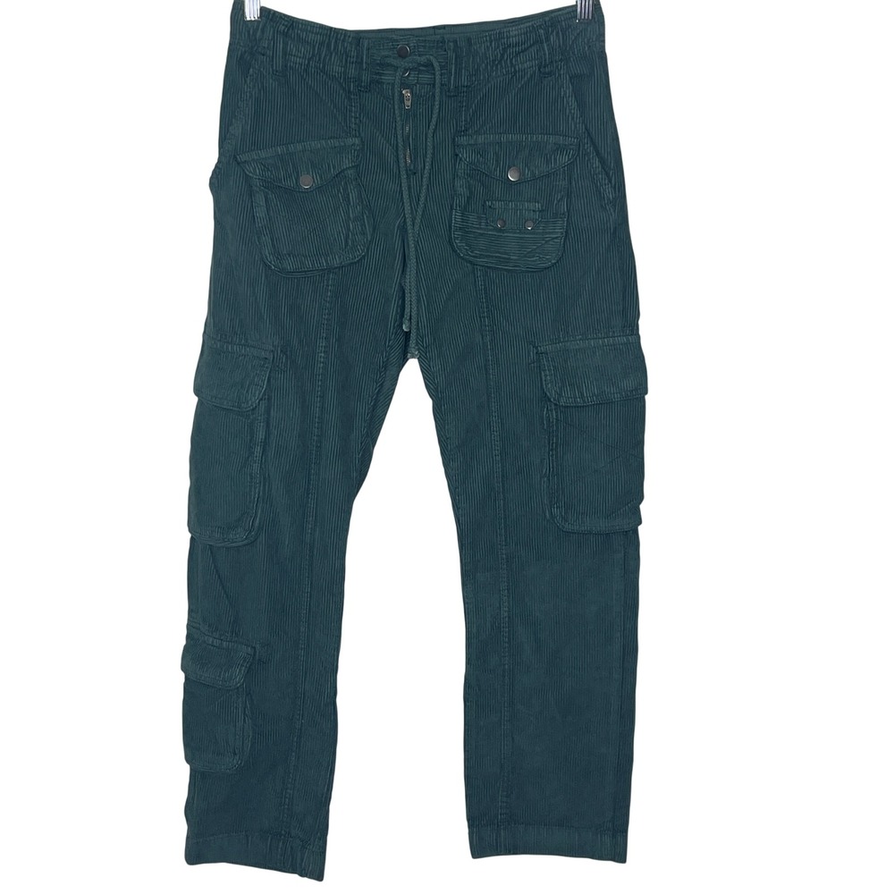 FREE PEOPLE‎ TAHITI  CORD CARGO GREEN COLOR DRAWSTRINGS SIZE XS/TP